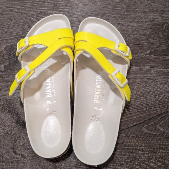 Yellow/White Birkenstocks Yao Sandals size 39 - Picture 5 of 7
